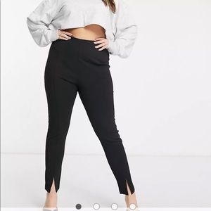 ASOS Curve jersey slim split front suit pants